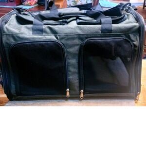 NEW Single/Double Olive Green Soft Side Pet Carrier Mesh Travel Bag with Pockets